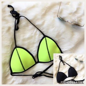 Reversible Bikini •worn ONCE• neoprene neon green